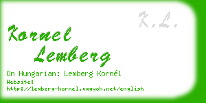 kornel lemberg business card